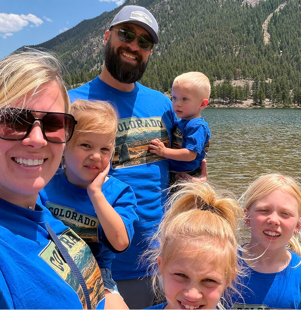 rink and ribbon founders, a family with four children
