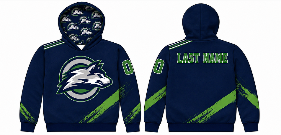 Ozaukee Ice Dogs Stripe Hoodie
